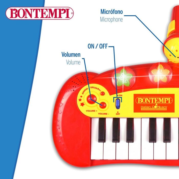 Piano Interactivo para Bebé Bontempi Infantil Micrófono 33 x 13 x 19,5 cm (6 Unidades) 3