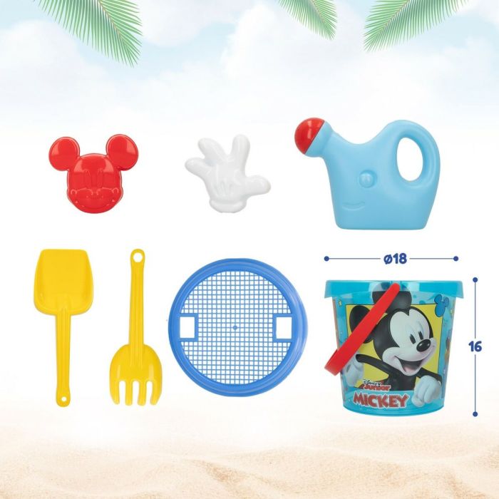 Set de Juguetes de Playa Mickey Mouse Ø 18 cm Polipropileno (12 Unidades) 1