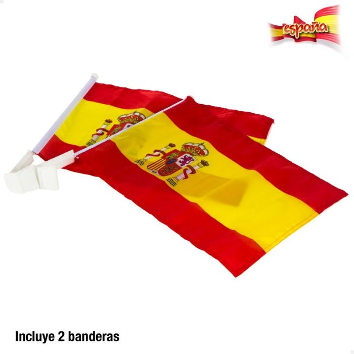 Soporte de bandera para coche Colorbaby 45 x 30 cm España 2 Piezas 24 Unidades 3