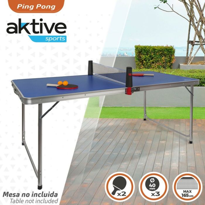Set Ping Pong con Red Aktive 165 x 19,5 x 5,5 cm (4 Unidades) 3