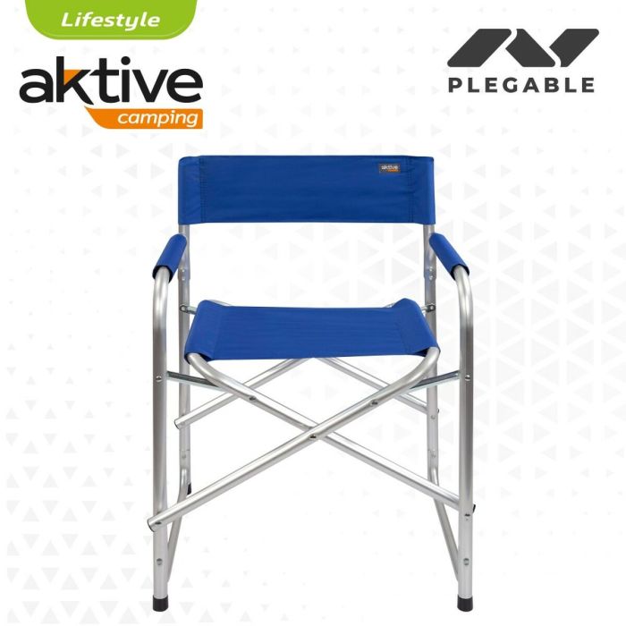 Silla Plegable para Camping Aktive Azul 56 x 78 x 49 cm (4 Unidades) 2