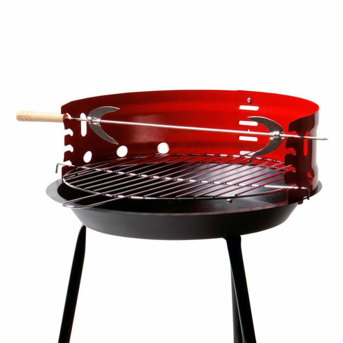 Barbacoa Portátil Aktive Rojo Madera Hierro 37,5 x 70 x 38,5 cm 3