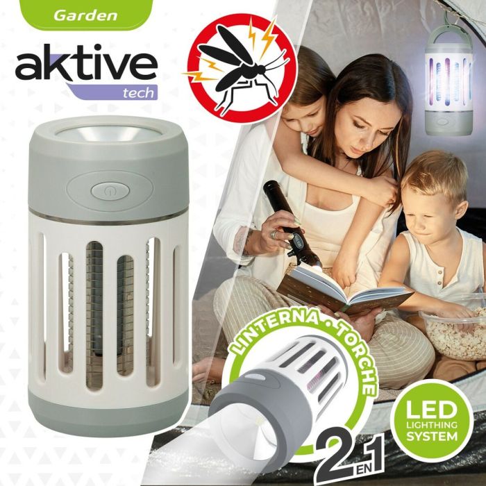 Lámpara Antimosquitos Recargable con LED 2 en 1 Aktive 7 x 13 x 7 cm (4 Unidades) 4