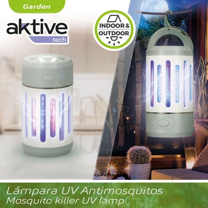 Lámpara Antimosquitos Recargable con LED 2 en 1 Aktive 7 x 13 x 7 cm (4 Unidades) 3