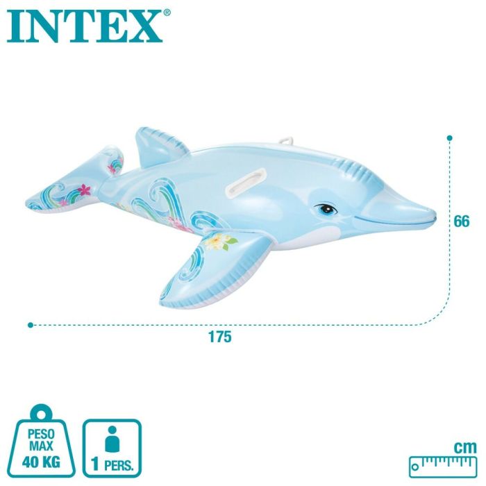Figura Hinchable para Piscina Intex Delfín 175 x 38 x 66 cm (6 Unidades) 1