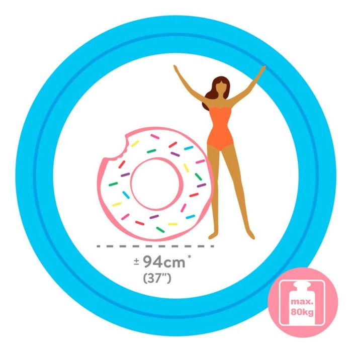 Rueda Hinchable Intex Donut Rosa 107 x 99 x 23 cm (12 Unidades) 2