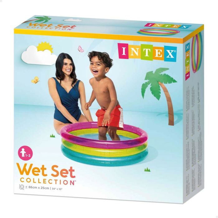 Piscina Hinchable para Niños Intex Aros Arcoíris 86 x 25 x 86 cm 63 L (12 Unidades) 1