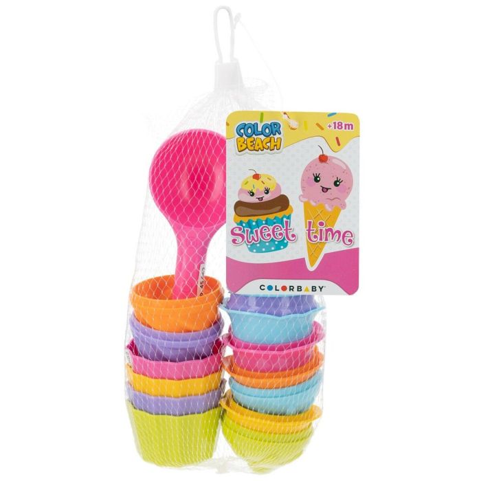 Set de Juguetes de Playa Colorbaby 15 Piezas Moldes Helado Cupcake (24 Unidades) 3