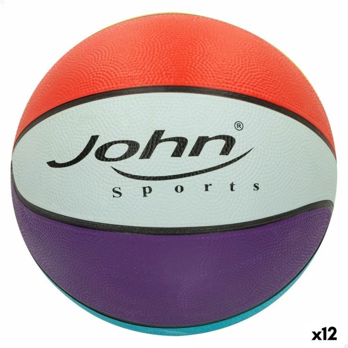 Balón de Baloncesto John Sports Rainbow 7 Ø 24 cm 12 Unidades