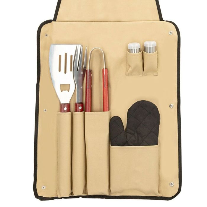 Set de Utensilios para Barbacoa Aktive 7 Piezas Barbacoa Acero Inoxidable 42 x 67 x 3 cm (4 Unidades) 4