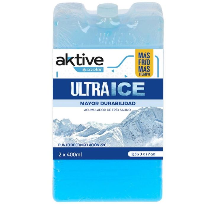 Acumulador de Frío Aktive Ultra Ice 400 ml Acumulador de Frío 2 Piezas 9,5 x 17 x 3 cm (24 Unidades) 2