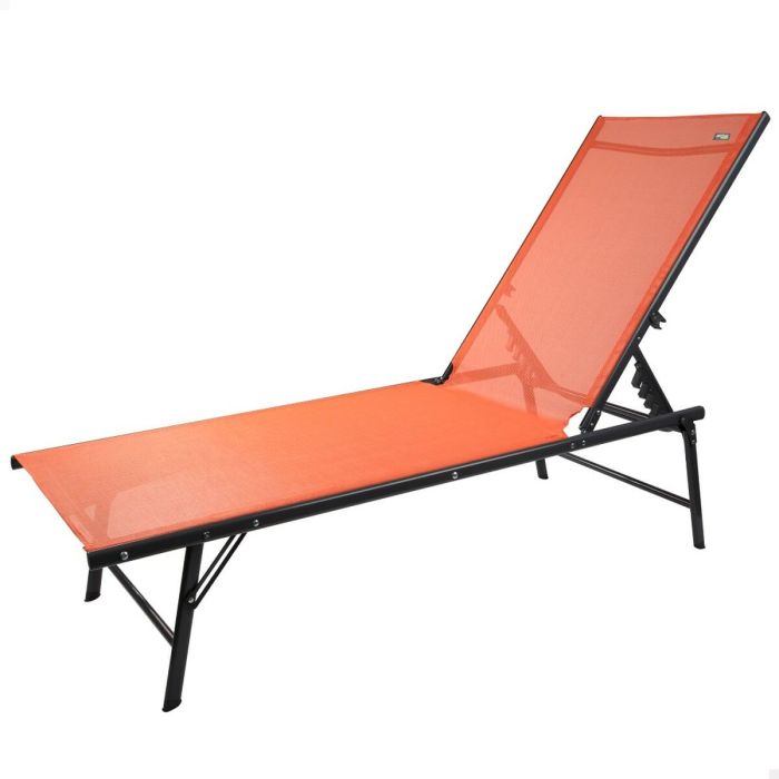 Tumbona reclinable Aktive Naranja 180 x 35 x 49 cm (2 Unidades) 6