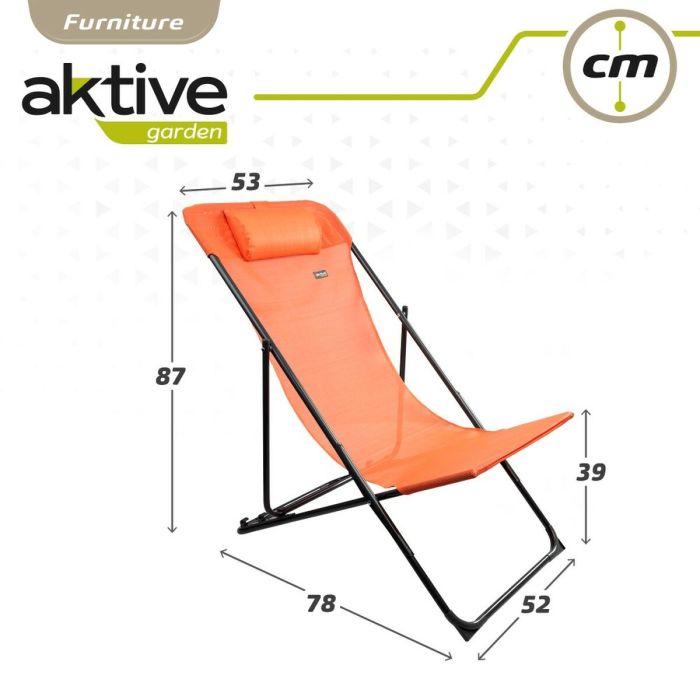 Tumbona reclinable Aktive Naranja 53 x 87 x 78 cm (4 Unidades) 3