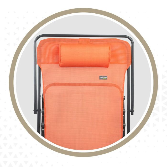 Tumbona reclinable Aktive Naranja 53 x 87 x 78 cm (4 Unidades) 1