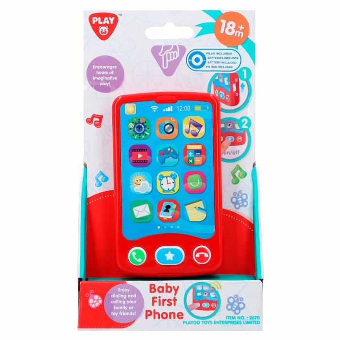 Teléfono de Juguete PlayGo Rojo 6,8 x 11,5 x 1,5 cm (6 Unidades) 2