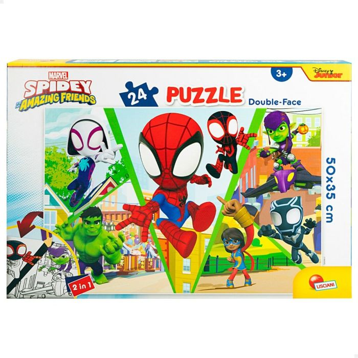 Puzzle Infantil Spidey Doble cara 50 x 35 cm 24 Piezas (12 Unidades) 6