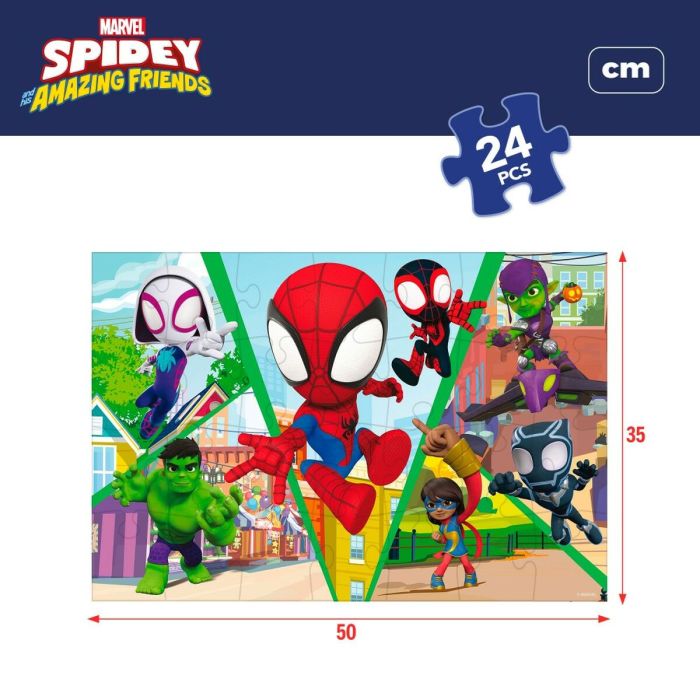 Puzzle Infantil Spidey Doble cara 50 x 35 cm 24 Piezas (12 Unidades) 2