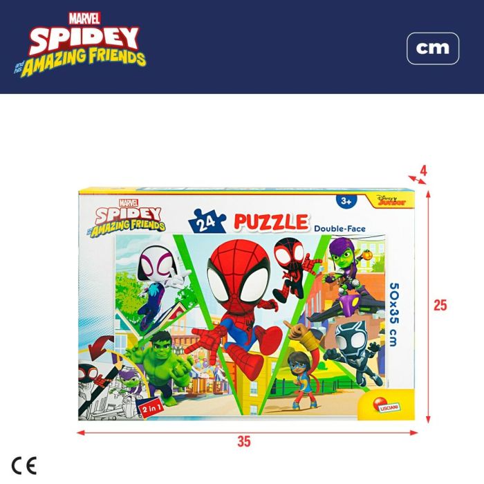 Puzzle Infantil Spidey Doble cara 50 x 35 cm 24 Piezas (12 Unidades) 1