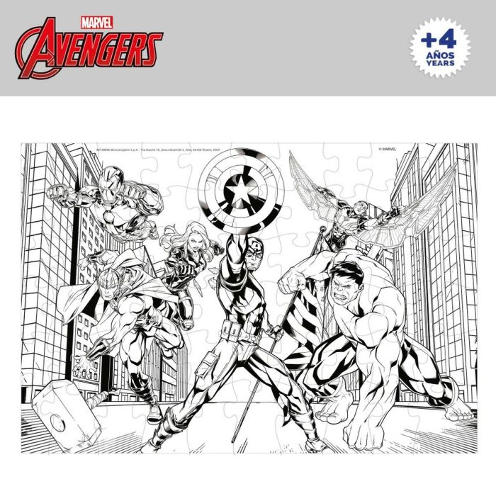 Puzzle Infantil The Avengers Doble cara 60 Piezas 50 x 35 cm (12 Unidades) 3