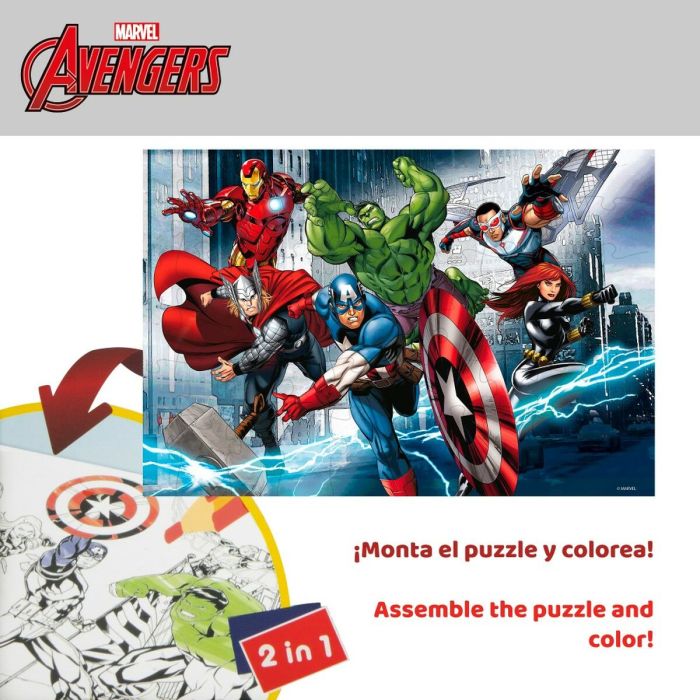 Puzzle Infantil The Avengers Doble cara 60 Piezas 50 x 35 cm (12 Unidades) 2