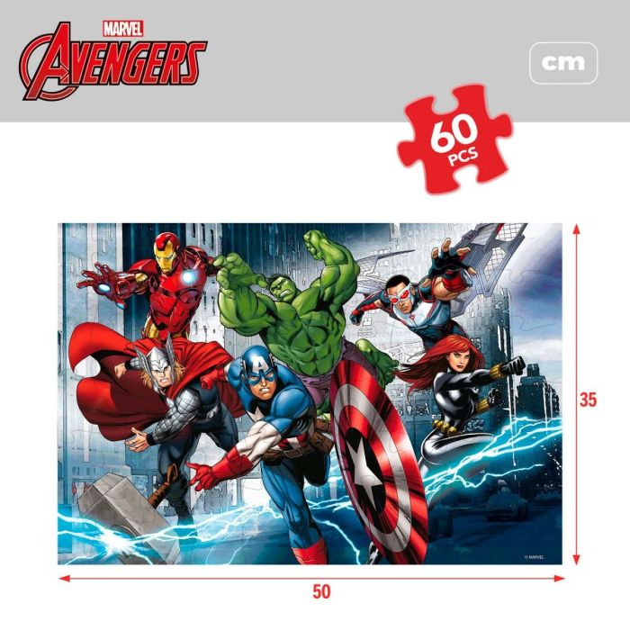 Puzzle Infantil The Avengers Doble cara 60 Piezas 50 x 35 cm (12 Unidades) 1