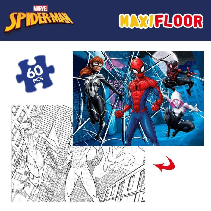 Puzzle Infantil Spider-Man Doble cara 60 Piezas 70 x 1,5 x 50 cm (6 Unidades) 4