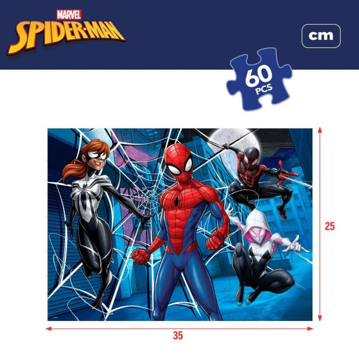 Puzzle Infantil Spider-Man Doble cara 60 Piezas 70 x 1,5 x 50 cm (6 Unidades) 1