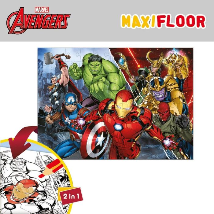 Puzzle Infantil The Avengers Doble cara 108 Piezas 70 x 1,5 x 50 cm (6 Unidades) 2