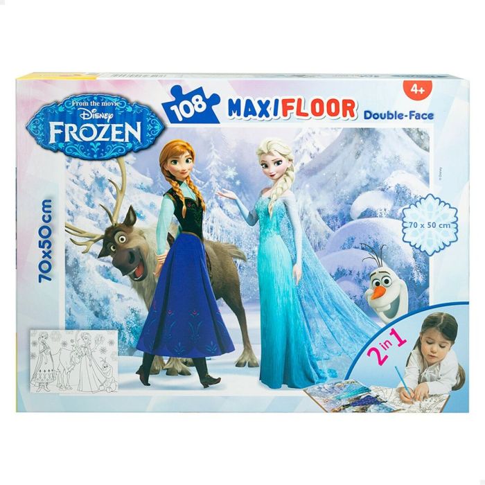 Puzzle Infantil Frozen Doble cara 108 Piezas 70 x 1,5 x 50 cm (6 Unidades) 6