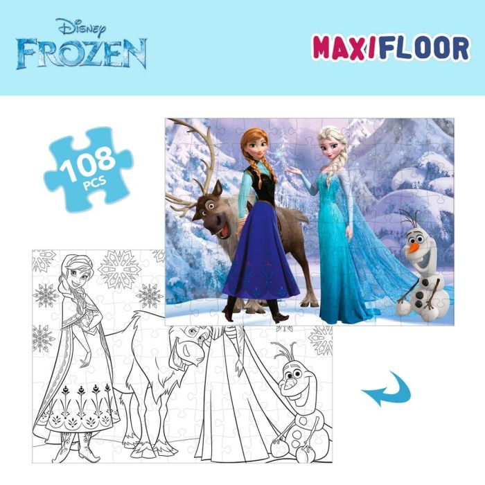 Puzzle Infantil Frozen Doble cara 108 Piezas 70 x 1,5 x 50 cm (6 Unidades) 5