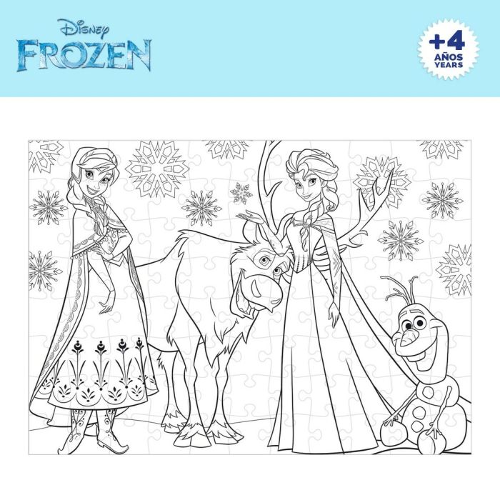 Puzzle Infantil Frozen Doble cara 108 Piezas 70 x 1,5 x 50 cm (6 Unidades) 3