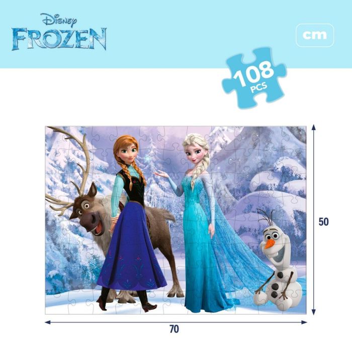 Puzzle Infantil Frozen Doble cara 108 Piezas 70 x 1,5 x 50 cm (6 Unidades) 2