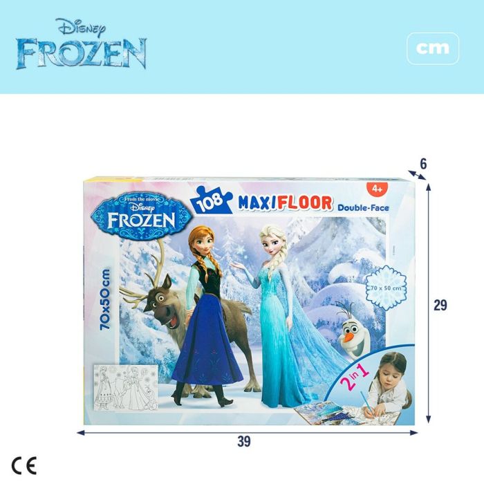 Puzzle Infantil Frozen Doble cara 108 Piezas 70 x 1,5 x 50 cm (6 Unidades) 1
