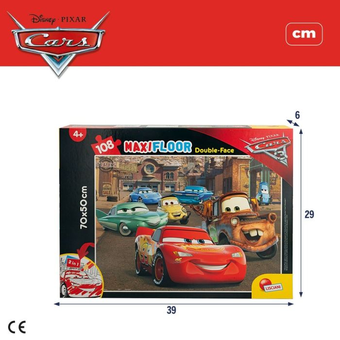 Puzzle Infantil Cars Doble cara 108 Piezas 70 x 1,5 x 50 cm (6 Unidades) 1
