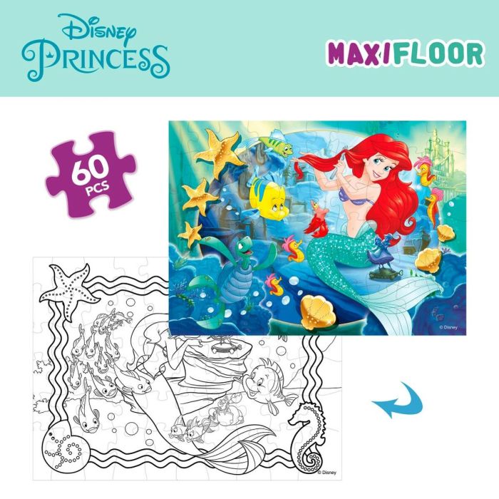 Puzzle Infantil Princesses Disney Doble cara 60 Piezas 70 x 1,5 x 50 cm (6 Unidades) 5