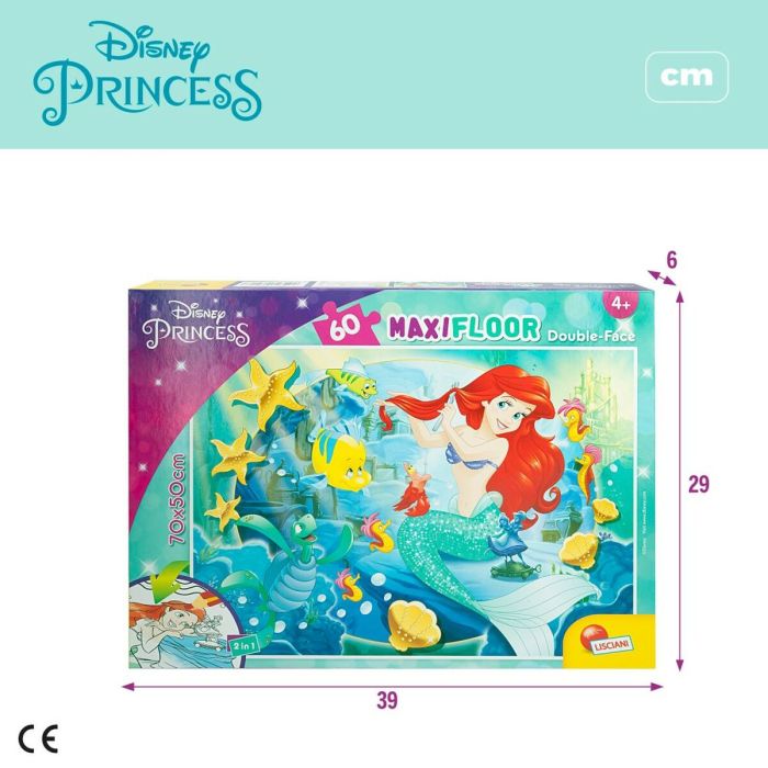 Puzzle Infantil Princesses Disney Doble cara 60 Piezas 70 x 1,5 x 50 cm (6 Unidades) 1