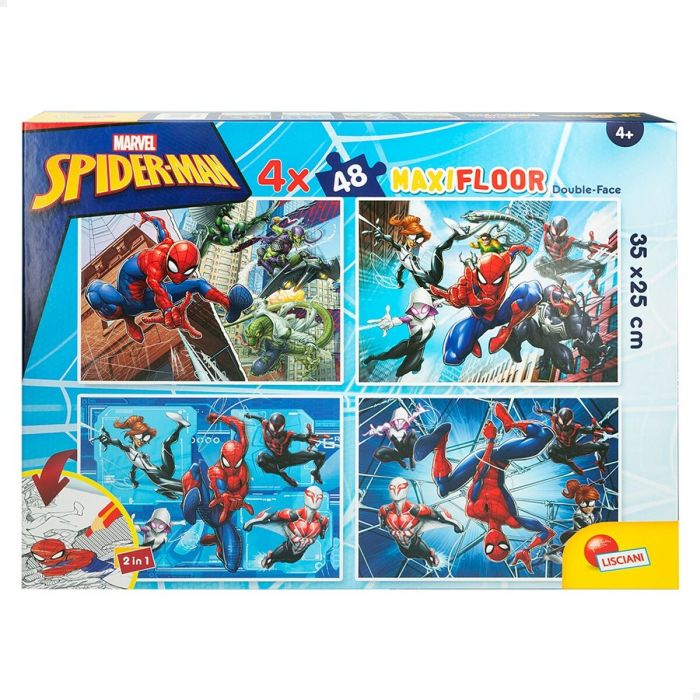 Puzzle Infantil Spider-Man Doble cara 4 en 1 48 Piezas 35 x 1,5 x 25 cm (6 Unidades) 6