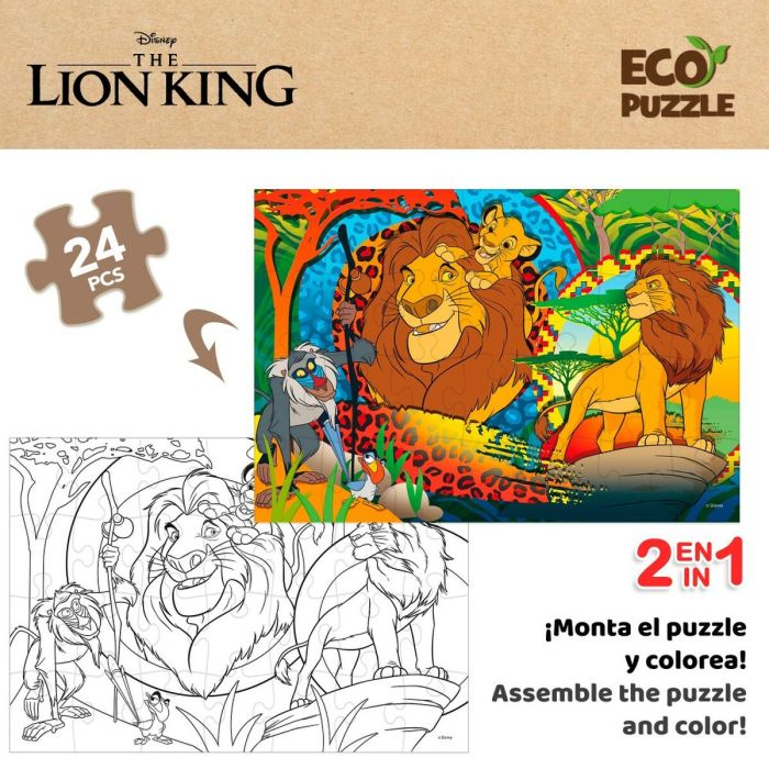 Puzzle Infantil The Lion King Doble cara 24 Piezas 70 x 1,5 x 50 cm (12 Unidades) 5