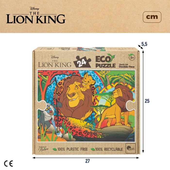 Puzzle Infantil The Lion King Doble cara 24 Piezas 70 x 1,5 x 50 cm (12 Unidades) 1