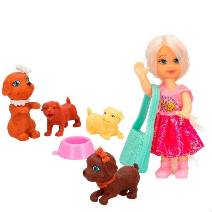 Muñeca con Mascota Colorbaby 5 x 12,5 x 3 cm (6 Unidades) 2