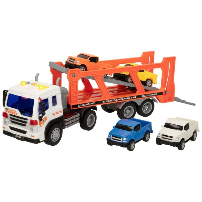 Camión Portavehículos y Coches de Fricción Speed & Go 37,5 x 12,5 x 10 cm (2 Unidades) 6