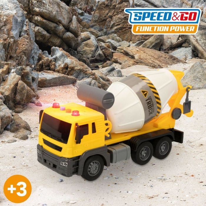 Camión Hormigonera Speed & Go Luz Sonido 26 x 14 x 10 cm (4 Unidades) 2