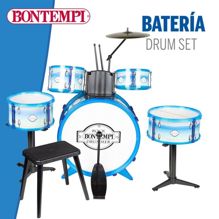 Batería Musical Bontempi Azul Plástico 85 x 68 x 65 cm (9 Piezas) (2 Unidades) 5