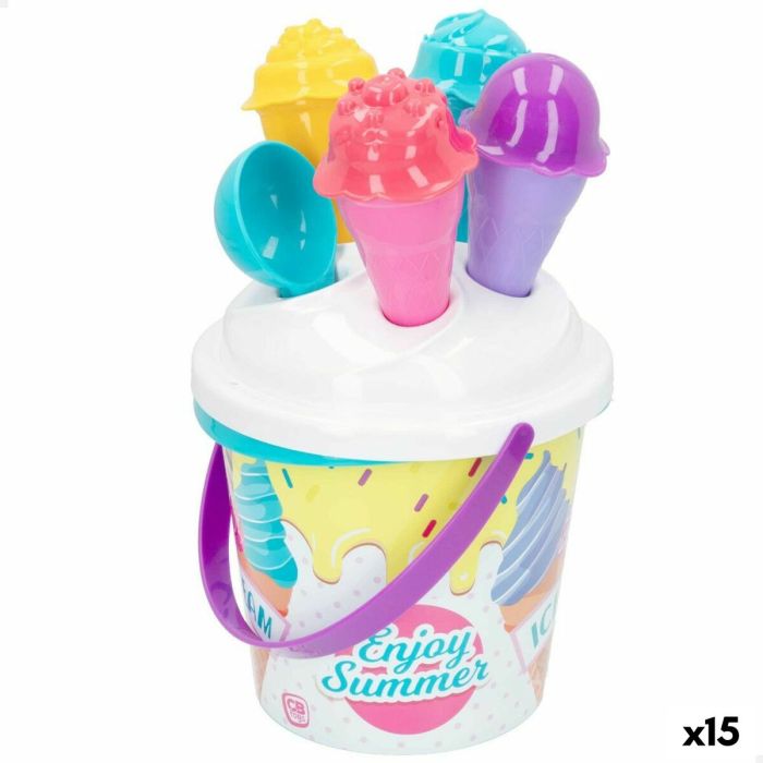 Set de Juguetes de Playa Colorbaby Ø 18 cm 11 Piezas Helado Polipropileno (15 Unidades)