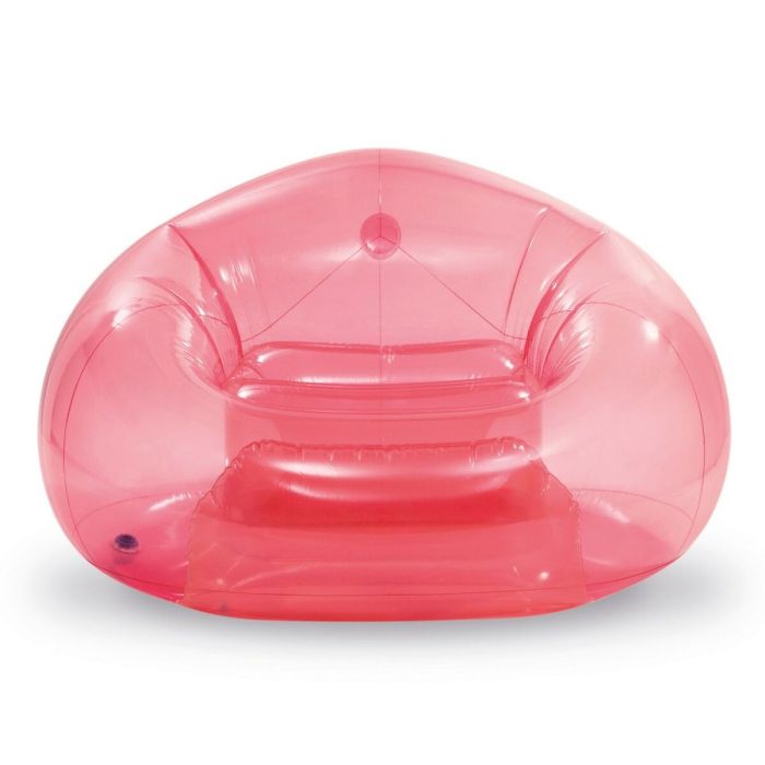 Sillón Hinchable para Piscina Intex Beanless Transparente Rosa 137 x 74 x 127 cm (4 Unidades) 2