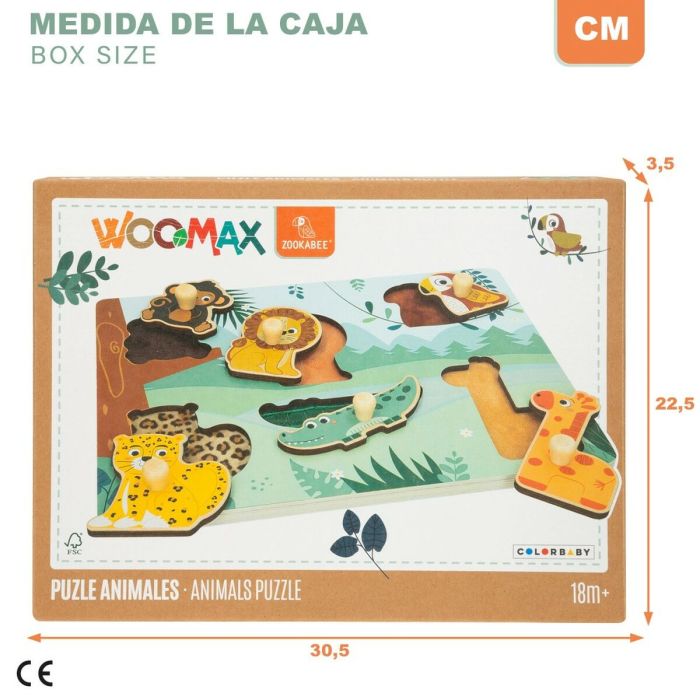 Puzzle Animales Woomax + 18 Meses (12 Unidades) 1