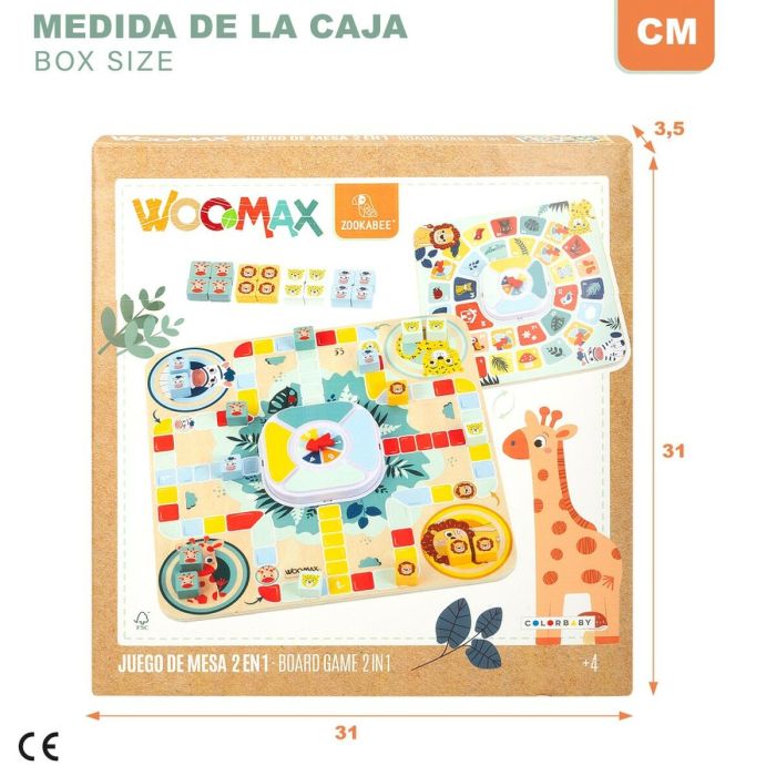 Tablero de Parchís y Oca Woomax Zookabee 30 x 3 x 30 cm Infantil Animales (6 Unidades) 1
