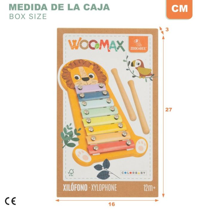 Xilófono Woomax León Madera 16 x 2,5 x 26 cm (6 Unidades) 1