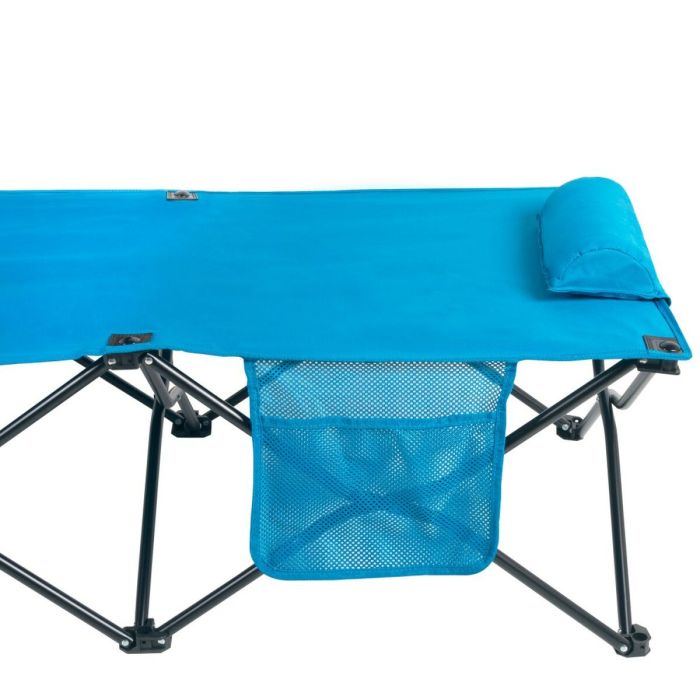 Cama plegable Aktive Azul Camping 178 x 62 x 38 cm 178 x 38 x 62 cm (2 Unidades) 5