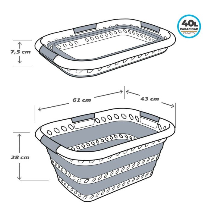 Cesta Aktive TPR 61 x 7,5 x 43 cm (4 Unidades) 3